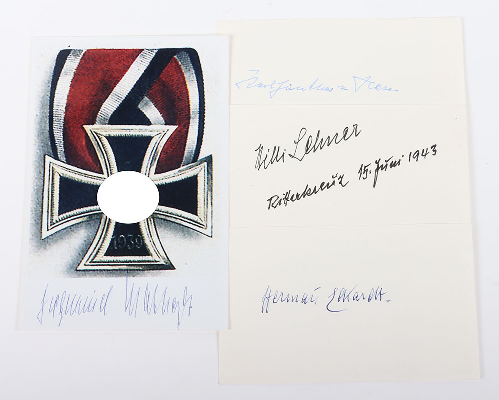 WW2 German Knights Cross Winners Signatures