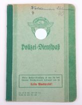 WW2 German Police service book / Polizei Dienstpass to W. Ilchmann. Polizei Reserve Hamburg 1943