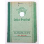 WW2 German Police service book / Polizei Dienstpass to W. Ilchmann. Polizei Reserve Hamburg 1943