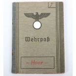 WW2 German Army Wehrpass Issued to Lieutenant Colonel of the Artillery and Later Ordnance Department