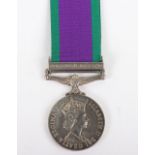 A General Service medal to the Royal Anglian Regiment for Service in Northern Ireland.