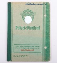 WW2 German Police service book / Polizei Dienstpass to Willy Schlatermund, Polizei Reserve Hamburg 1