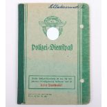 WW2 German Police service book / Polizei Dienstpass to Willy Schlatermund, Polizei Reserve Hamburg 1