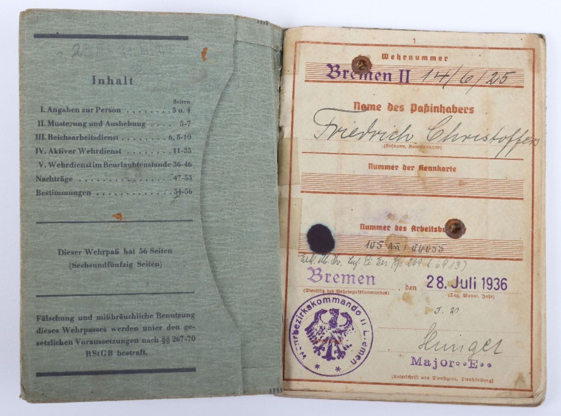 WW2 German Wehrpass to F. Christoffers, Inf. Rgt. 47, Inf. Rgt. 401, Nordfront, Russian Front - Bild 3 aus 21