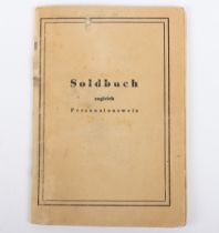 WW2 German SS-Polizei Soldbuch to Oberwachmeister der Reserve E. Schreiter. Late 1945 issue Abschnit