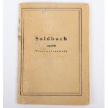 WW2 German SS-Polizei Soldbuch to Oberwachmeister der Reserve E. Schreiter. Late 1945 issue Abschnit