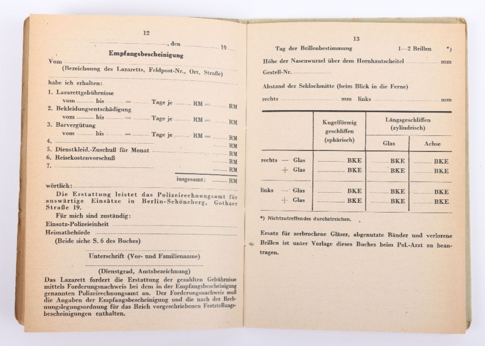 WW2 German Police Soldbuch / ID book to W. Wöhlke, late 1944 issue, Hamburg - Bild 10 aus 14