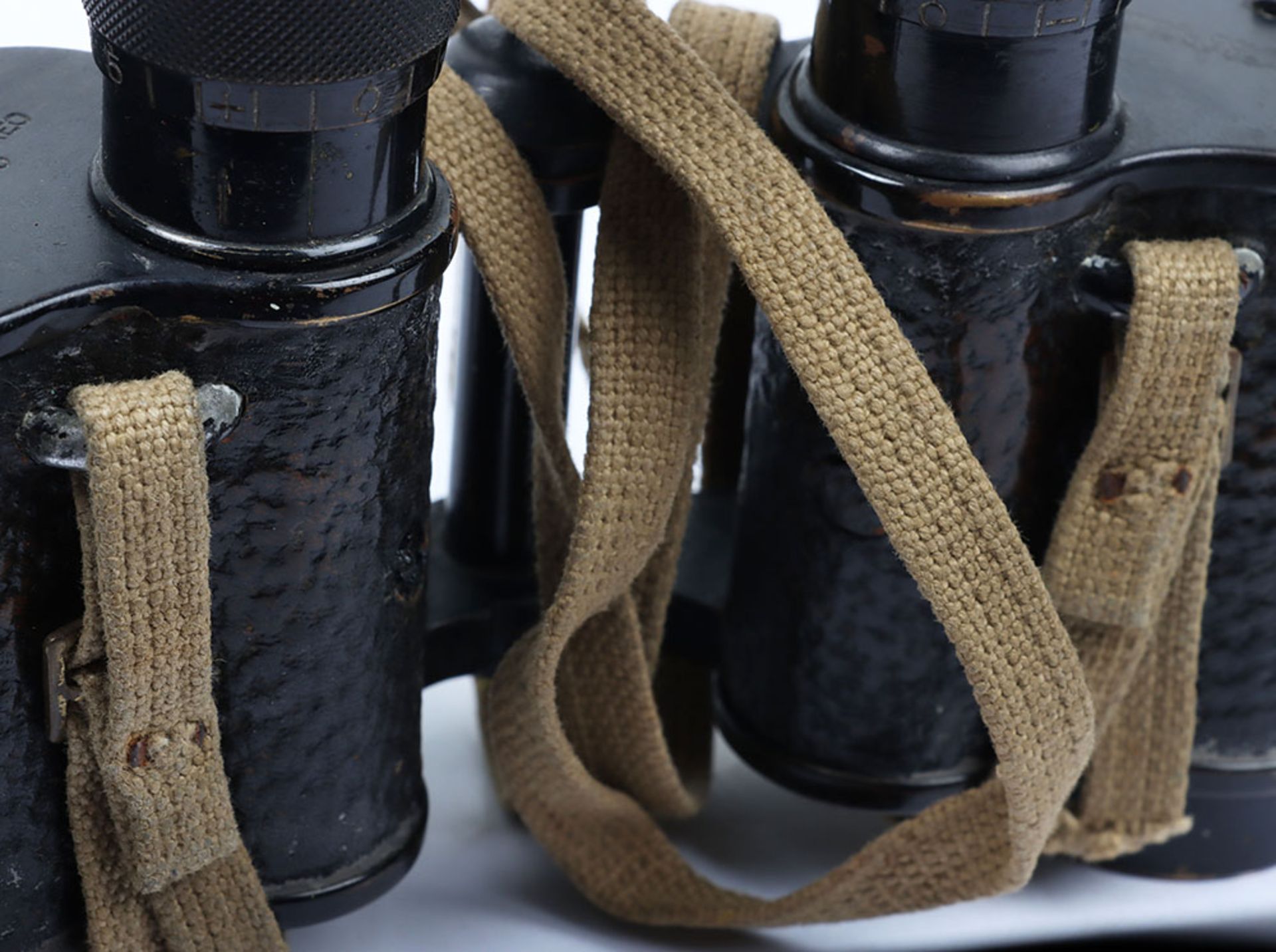 Pair of WW2 British Officers Binoculars in Webbing Carry Case - Image 8 of 10