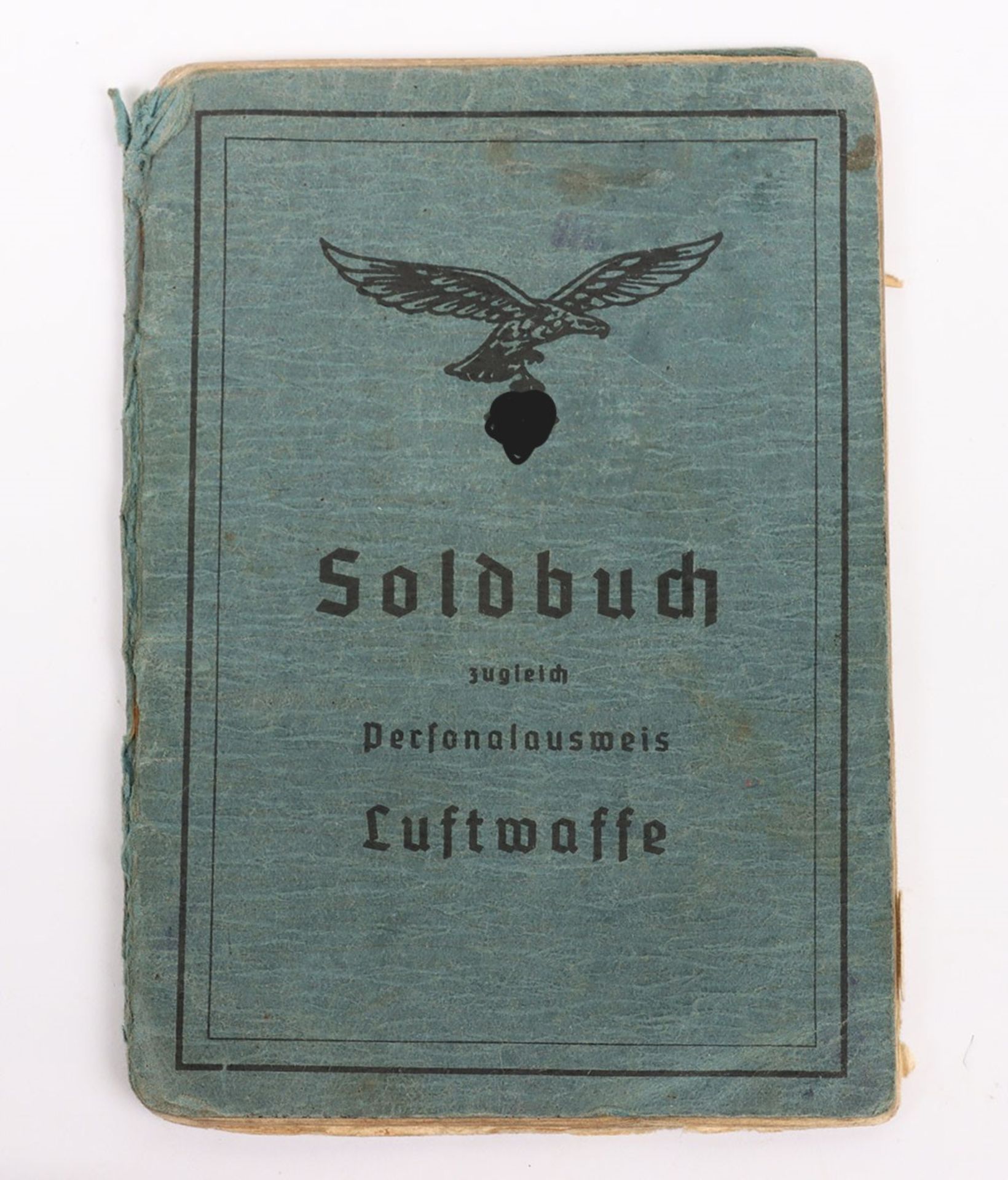 WW2 German Luftwaffe Soldbuch to Obergefreiter Rudolf Grüll, technical ground support personnel
