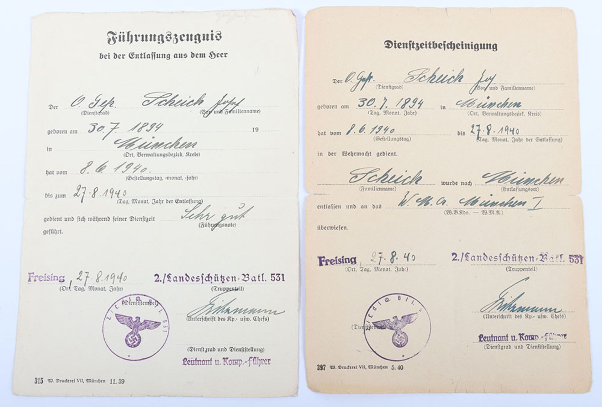 German Third Reich Paperwork - Bild 4 aus 5