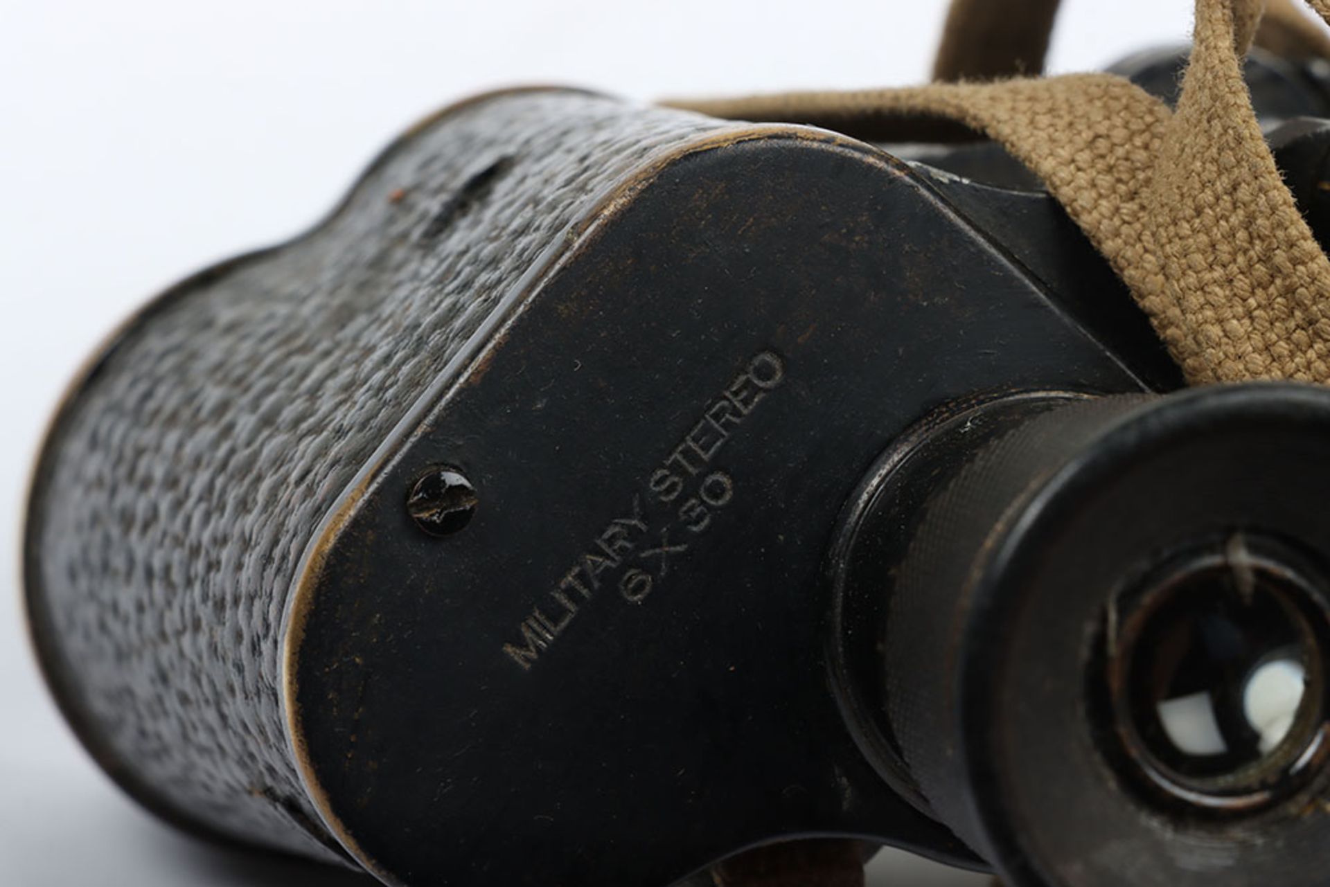 Pair of WW2 British Officers Binoculars in Webbing Carry Case - Image 7 of 10