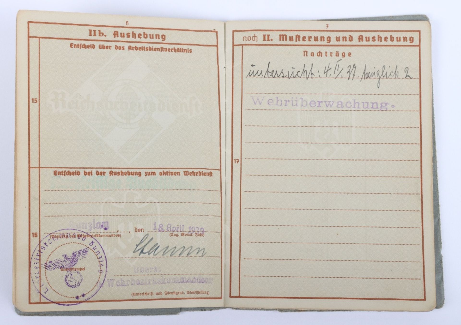 WW2 German Wehrpass to OGefr. E. Feihner, baker in Backerei-Komp 82, Moscow, Kursk, Gomel with Heere - Bild 7 aus 29