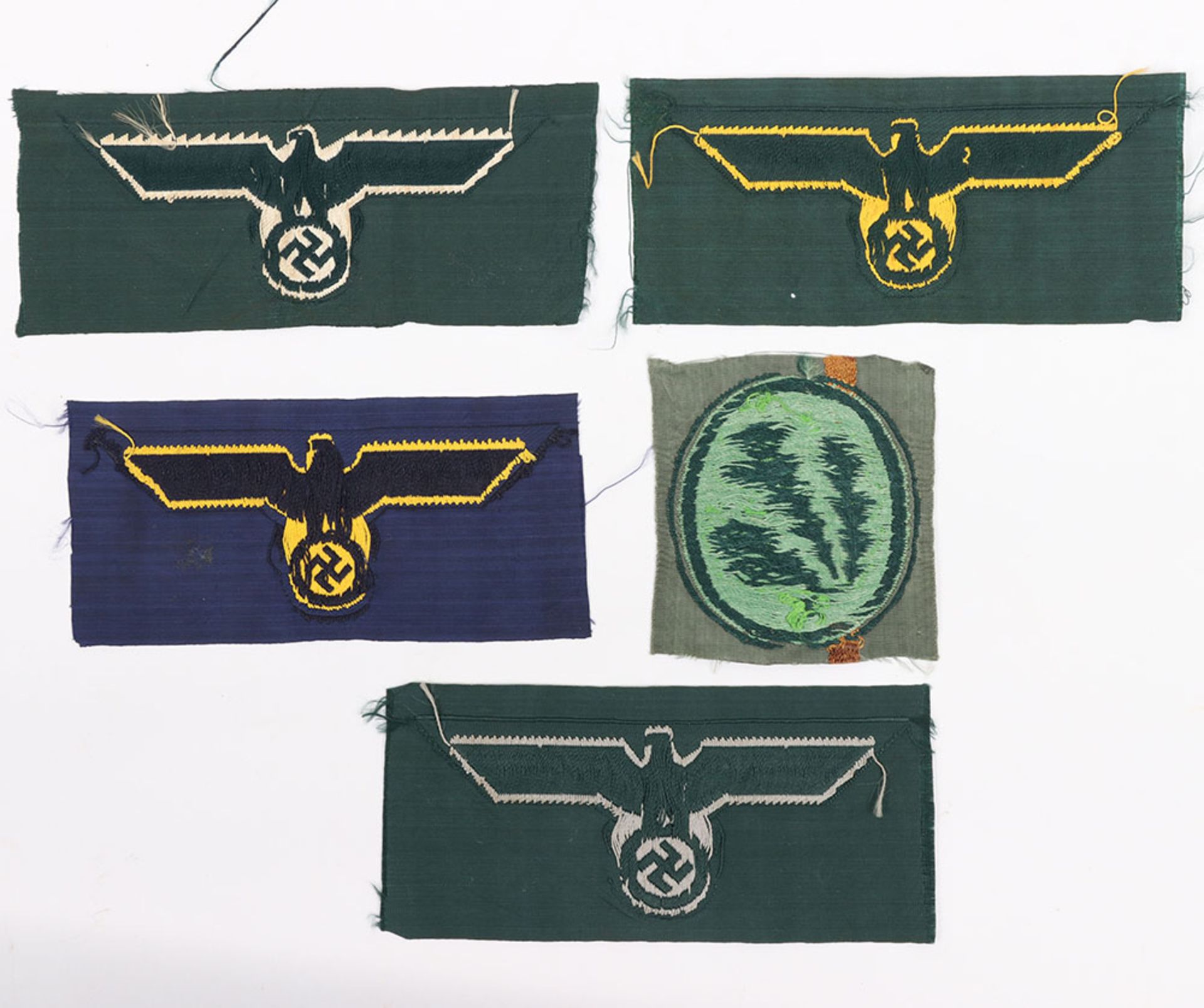 Lot of 4 WW2 German tunic breast eagles arm sleeve patch for Jäger troops - Bild 2 aus 4