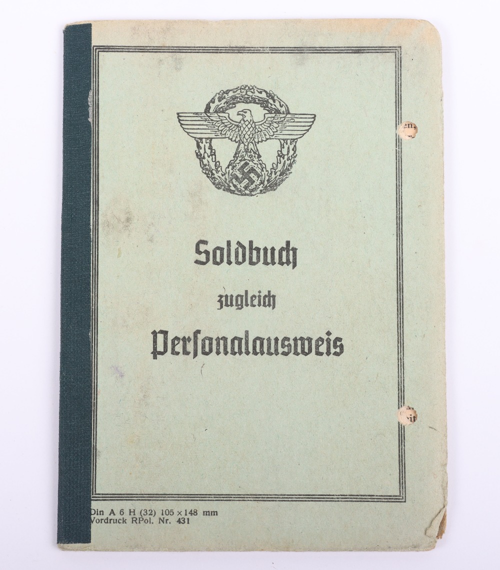 WW2 German Police Soldbuch / ID book to Fritz Bohn, Polizei Reserve Hamburg 1944 - Image 2 of 8