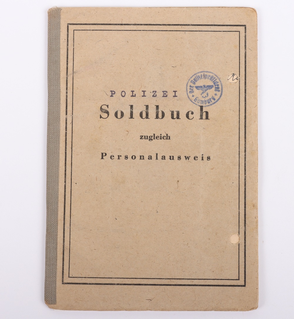 WW2 German SS-Polizei Soldbuch to Oberwachmeister der Reserve Hermann Böhrs 1944 issue Kommando der - Bild 6 aus 8