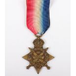 A May 1915 killed in action 1914 Star medal to 2nd Battalion Northamptonshire Regiment