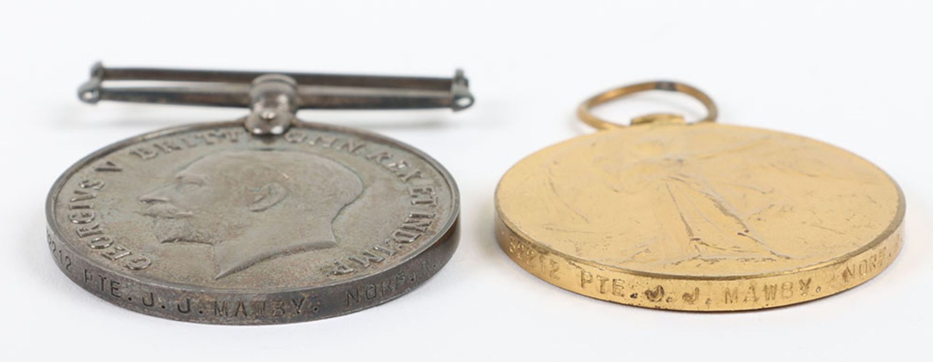 A Great War pair of medals to the Norfolk Regiment. - Bild 3 aus 3