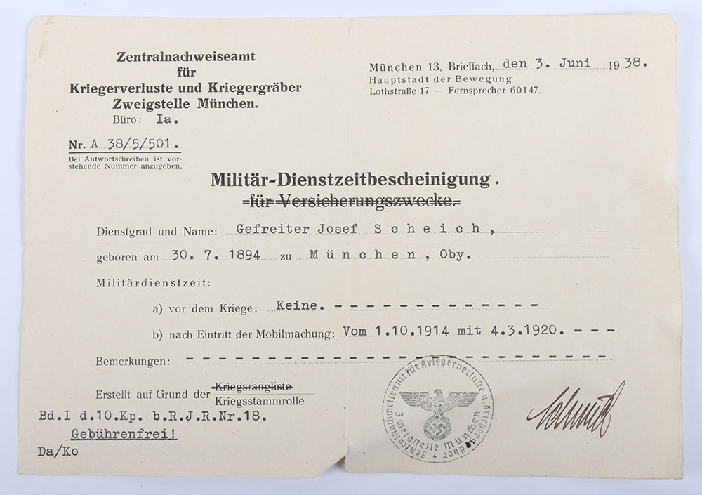 German Third Reich Paperwork - Image 3 of 5