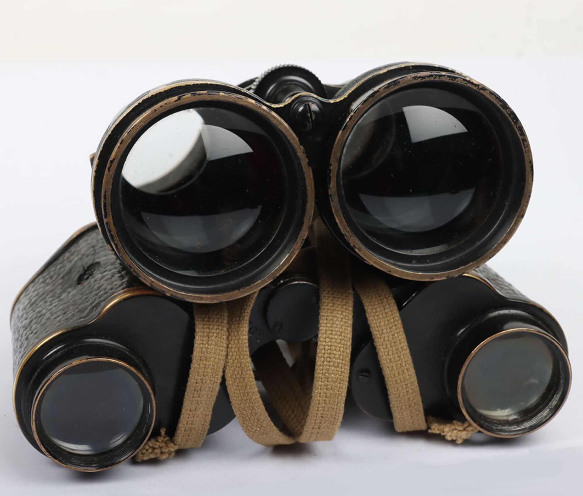 Pair of WW2 British Officers Binoculars in Webbing Carry Case - Image 4 of 10