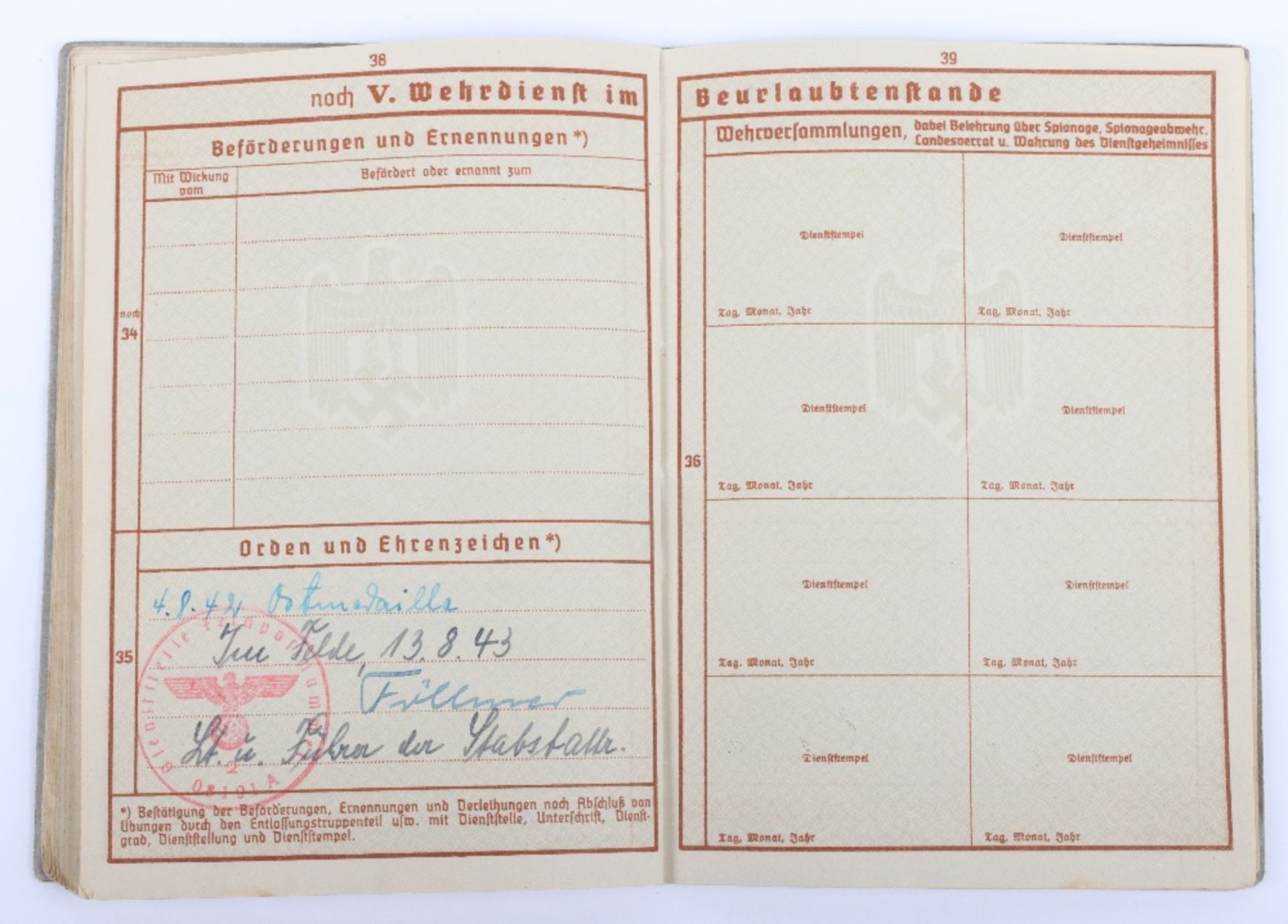 WW2 German Wehrpass to Uffz. Erhard, Art. Rgt.248, Art Rgt 47, KIA Russia 13.8.1943 - Bild 19 aus 21
