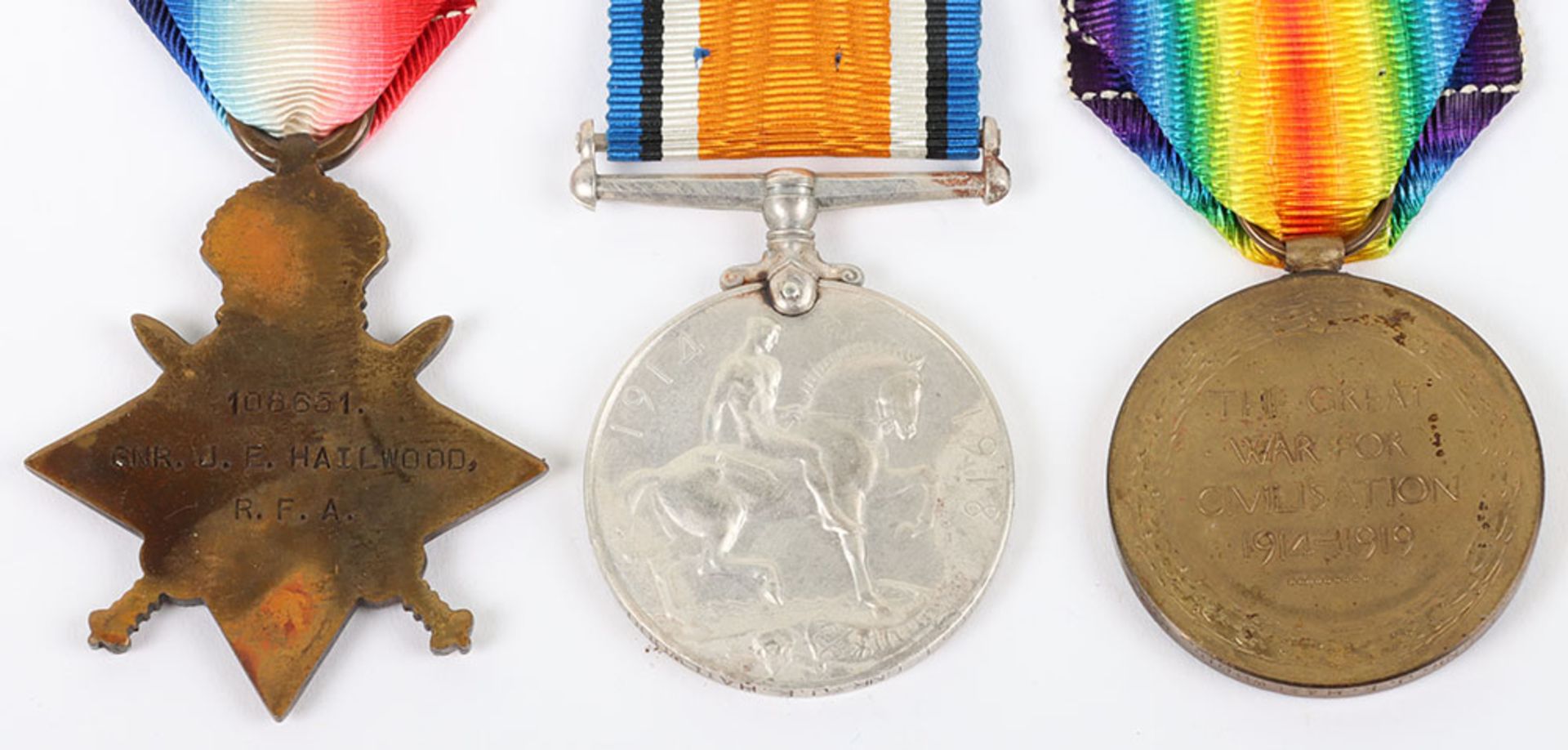 A Great War 1914-15 Star Medal Trio to a Gunner in the Royal Field Artillery who served in the Egypt - Bild 5 aus 5