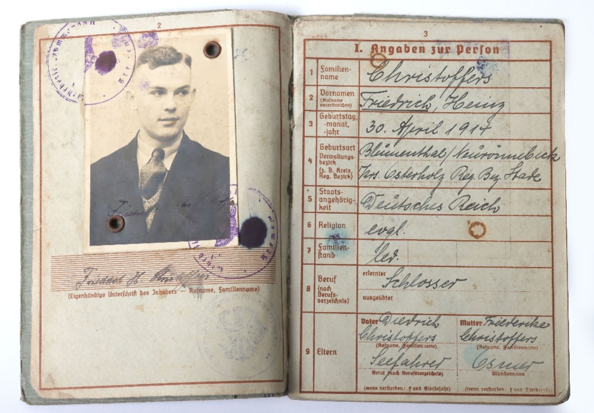 WW2 German Wehrpass to F. Christoffers, Inf. Rgt. 47, Inf. Rgt. 401, Nordfront, Russian Front - Bild 4 aus 21