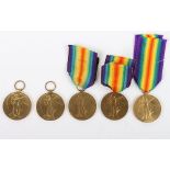 A collection of 5 Great War Victory medals