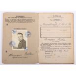 WW2 German SS-Polizei Soldbuch to Oberwachmeister der Reserve Hermann Böhrs 1944 issue Kommando der