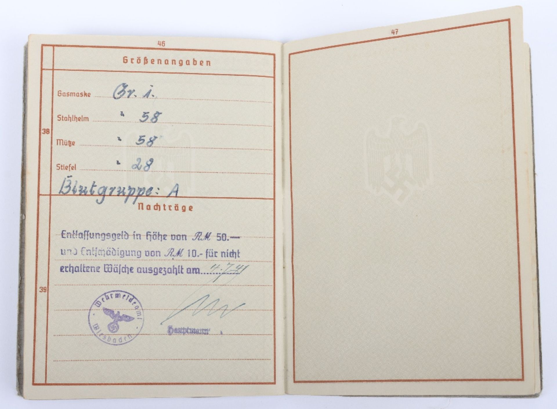 WW2 German Wehrpass to Gefreiter W. Servant, Inf. Reg. 506. KIA Russia 1942 - Bild 21 aus 22