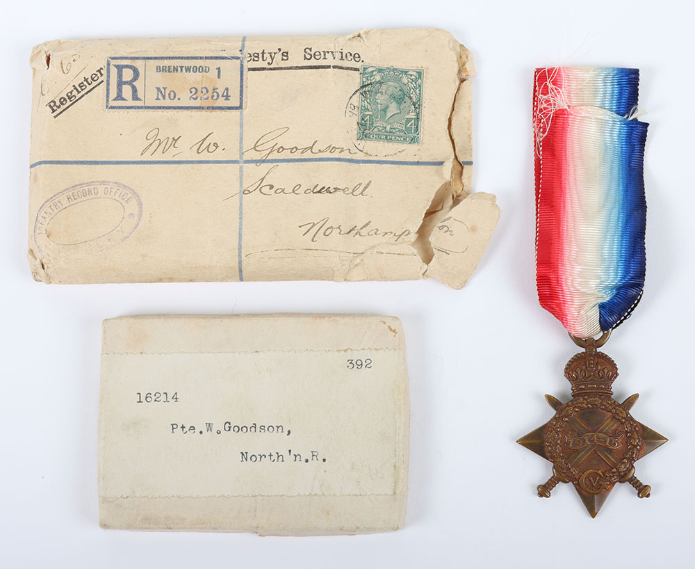 A single 1914-15 Star medal to the Northamptonshire Regiment