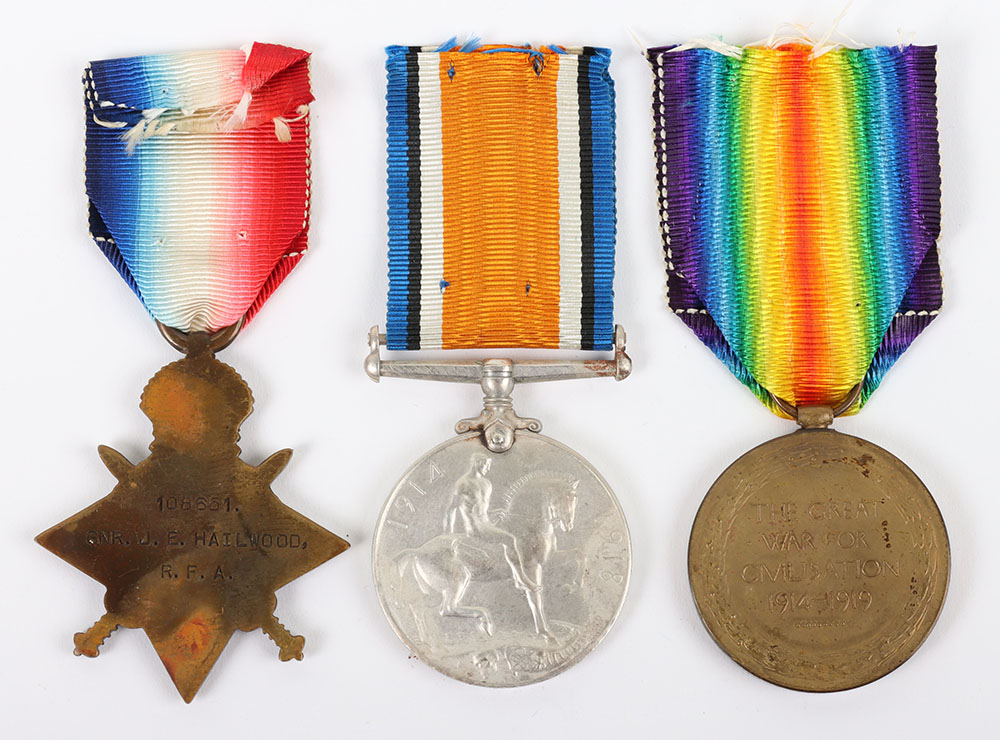 A Great War 1914-15 Star Medal Trio to a Gunner in the Royal Field Artillery who served in the Egypt - Image 4 of 5