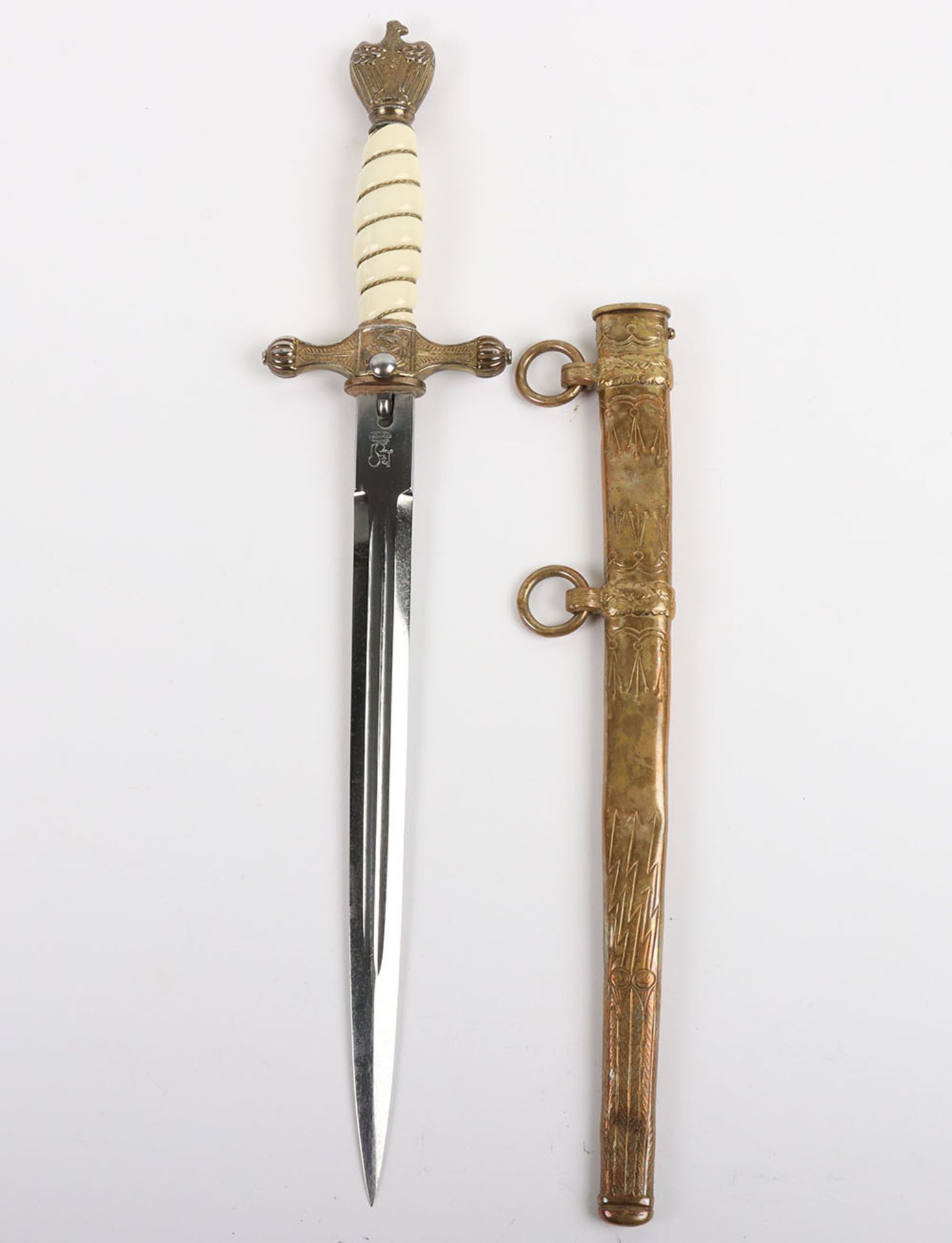 WW2 German Kriegsmarine Officers Dress Dagger by Carl Eickhorn, Solingen - Image 3 of 12