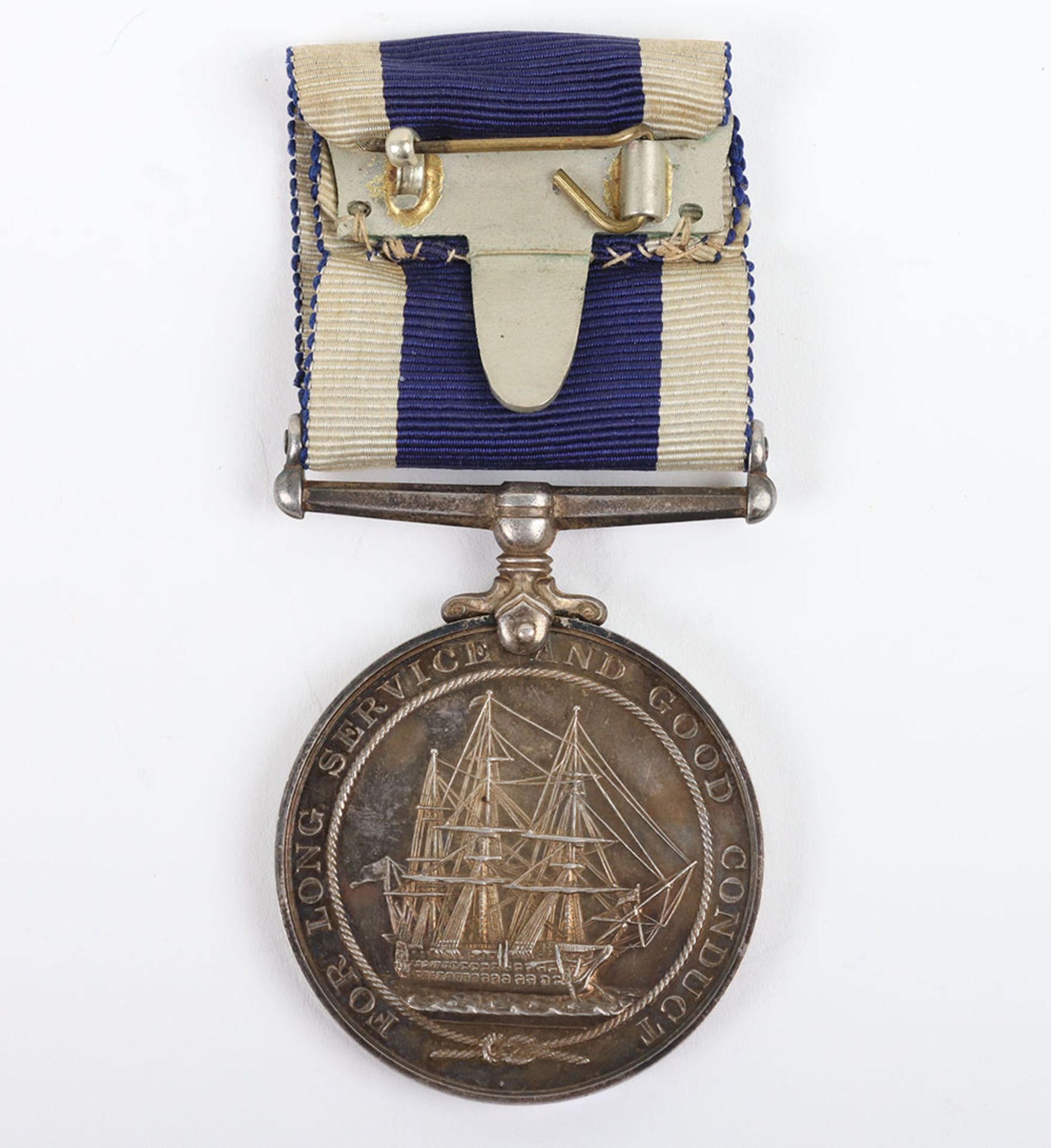 A single Royal Navy Long Service and Good Conduct medal to H.M.S Defiance - Bild 4 aus 5