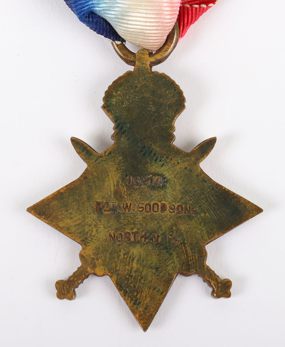 A single 1914-15 Star medal to the Northamptonshire Regiment - Bild 4 aus 4