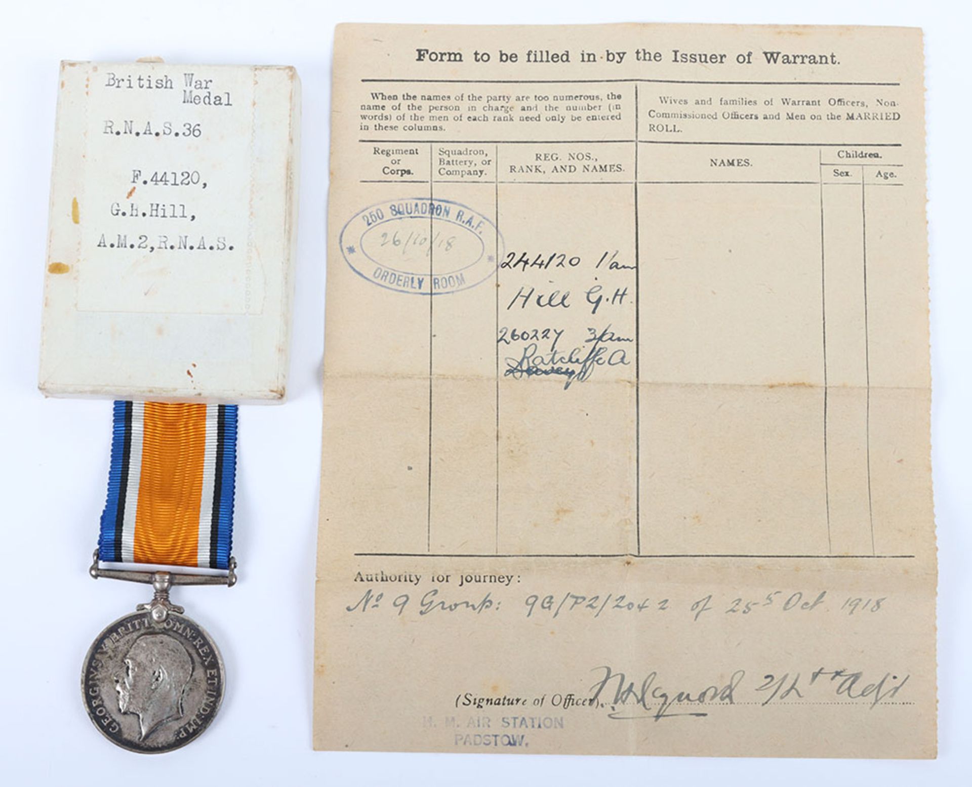 A single British War medal to the Royal Naval Air Service