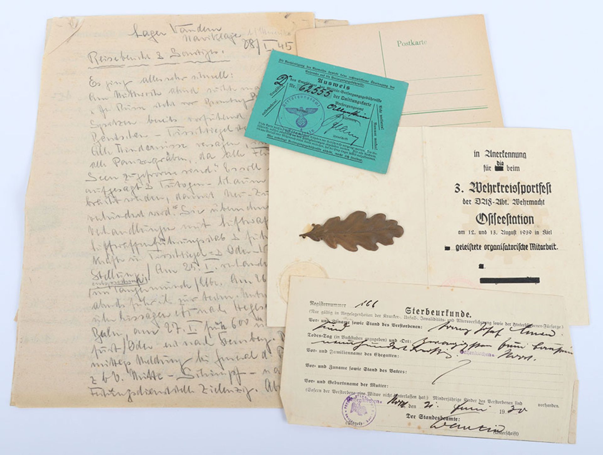 German Third Reich Paperwork - Image 5 of 5