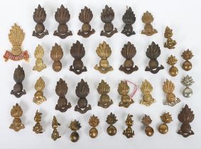 Large selection of collar badge grenades to the Royal Artillery, Fusiliers & Royal Engineers.