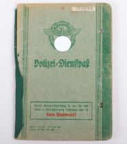 WW2 German Police service book / Polizei Dienstpass toL. Fiedler, Hamburg 1942