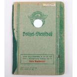 WW2 German Police service book / Polizei Dienstpass toL. Fiedler, Hamburg 1942