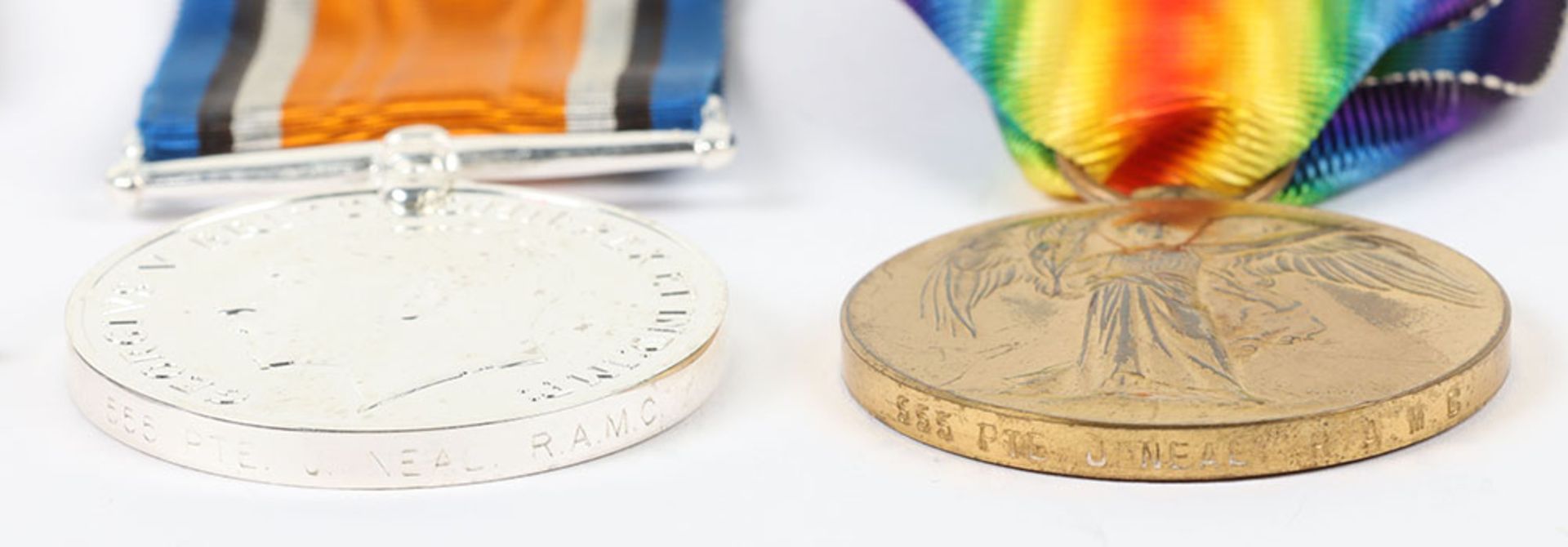 A 1914 star trio of medals to a private in the Royal Army Medical Corps who was awarded the Military - Image 3 of 5