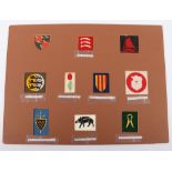 Card of cloth formation signs to British County Divisions