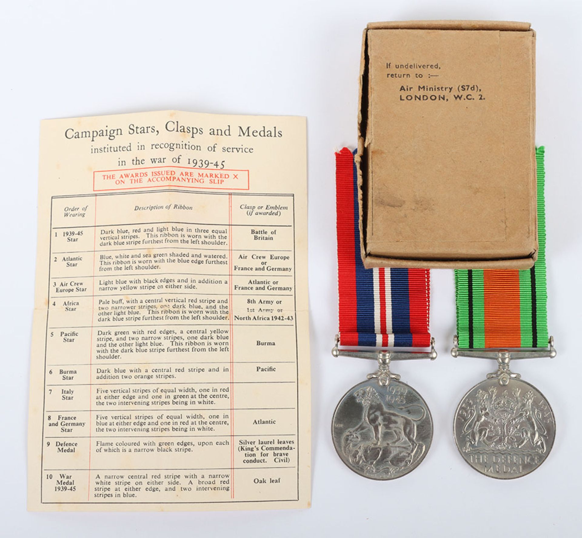 WW2 Royal Air Force Campaign Medal Pair - Bild 2 aus 2