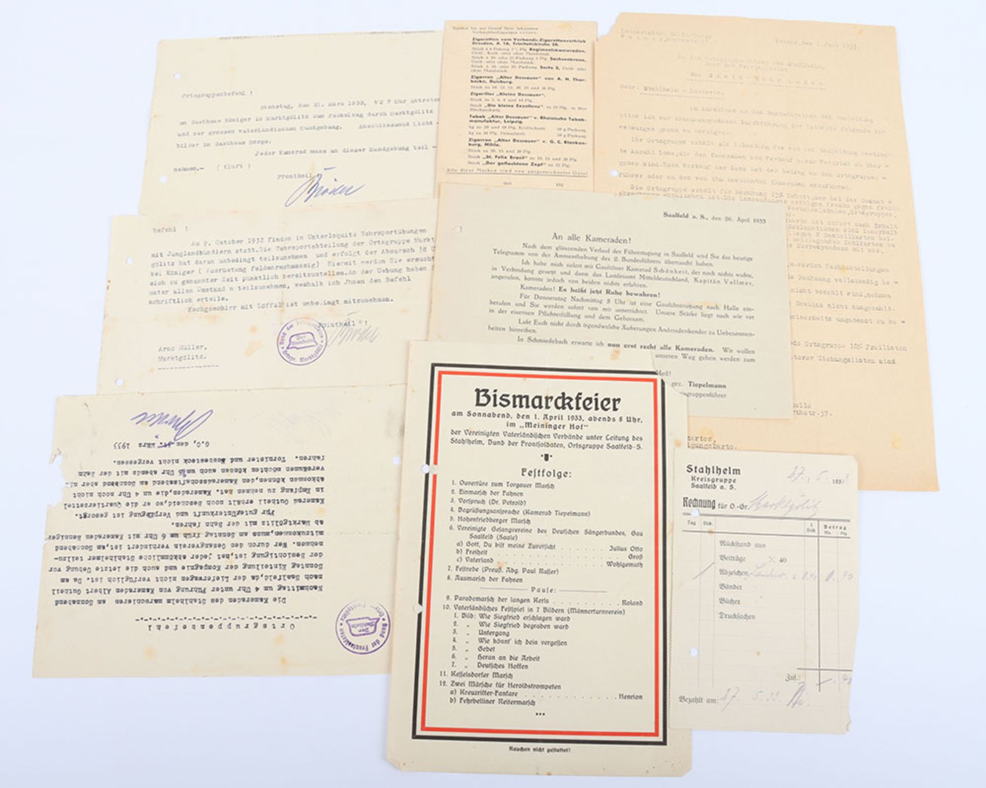 German Third Reich Folder of Stahlhelm Ephemera - Bild 8 aus 11