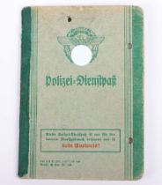 WW2 German Police service book / Polizei Dienstpass to Fritz Henning, Hamburg 1941