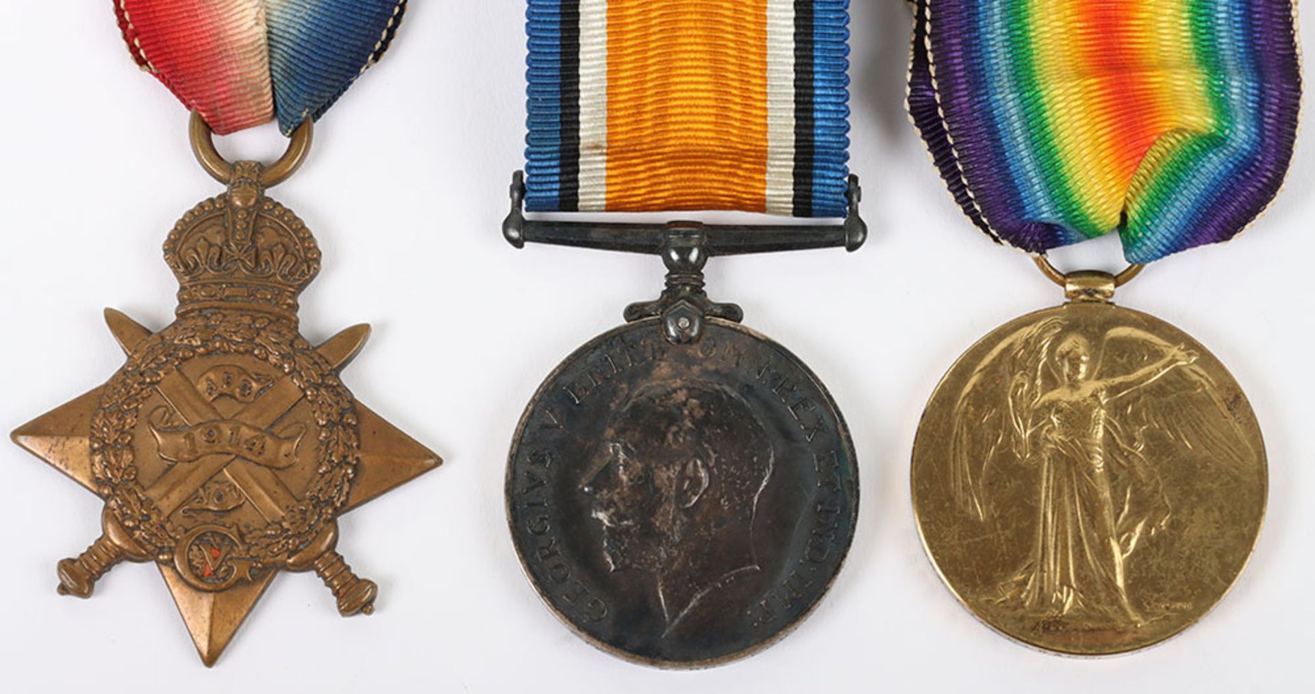 A Great War 1914 Star medal trio to the 2nd Battalion Northamptonshire Regiment - Bild 2 aus 5