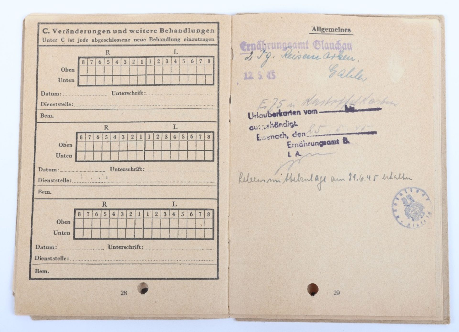 WW2 German SS-Polizei Soldbuch to Bez. Oberwachtm. d Gend. B. Marquardt. Shrapnel wound Feb. 1945. C - Bild 10 aus 14