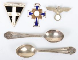 German Third Reich WHW Spoon and Badges