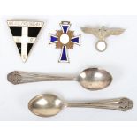 German Third Reich WHW Spoon and Badges
