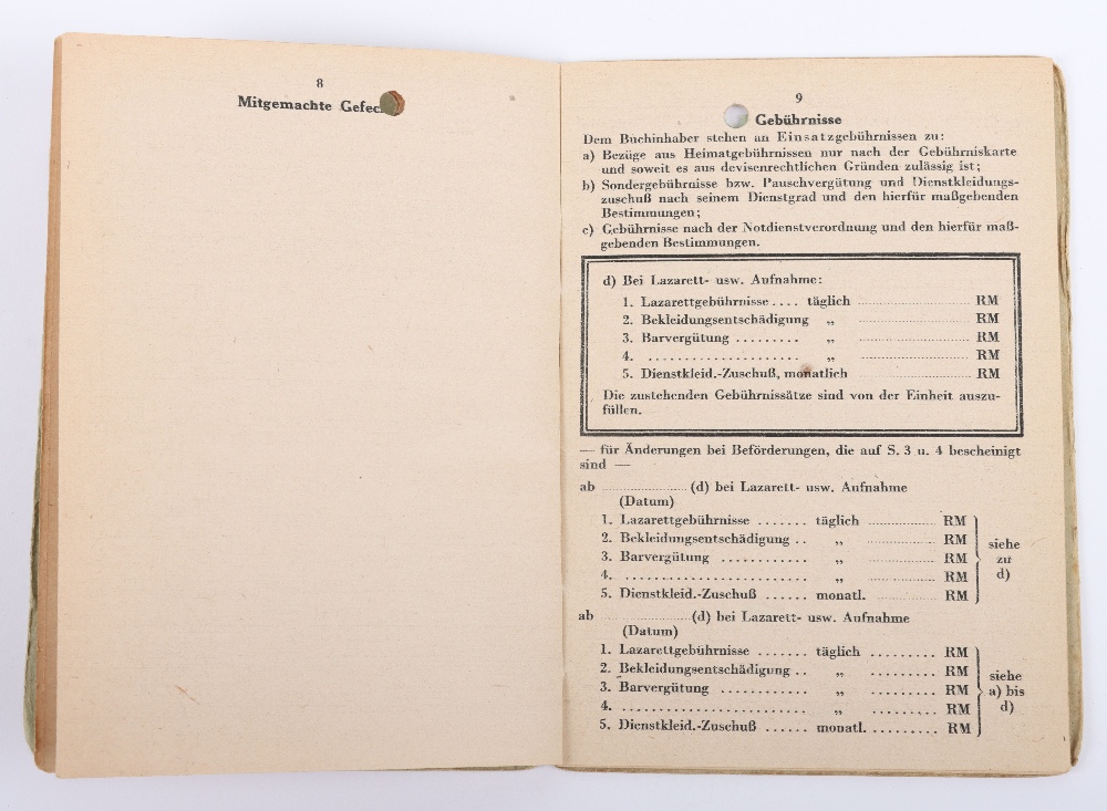 WW2 German Police Soldbuch / ID book to Thilo Linsel, late 1944 issue, Polizei Reserve Hamburg - Image 8 of 11