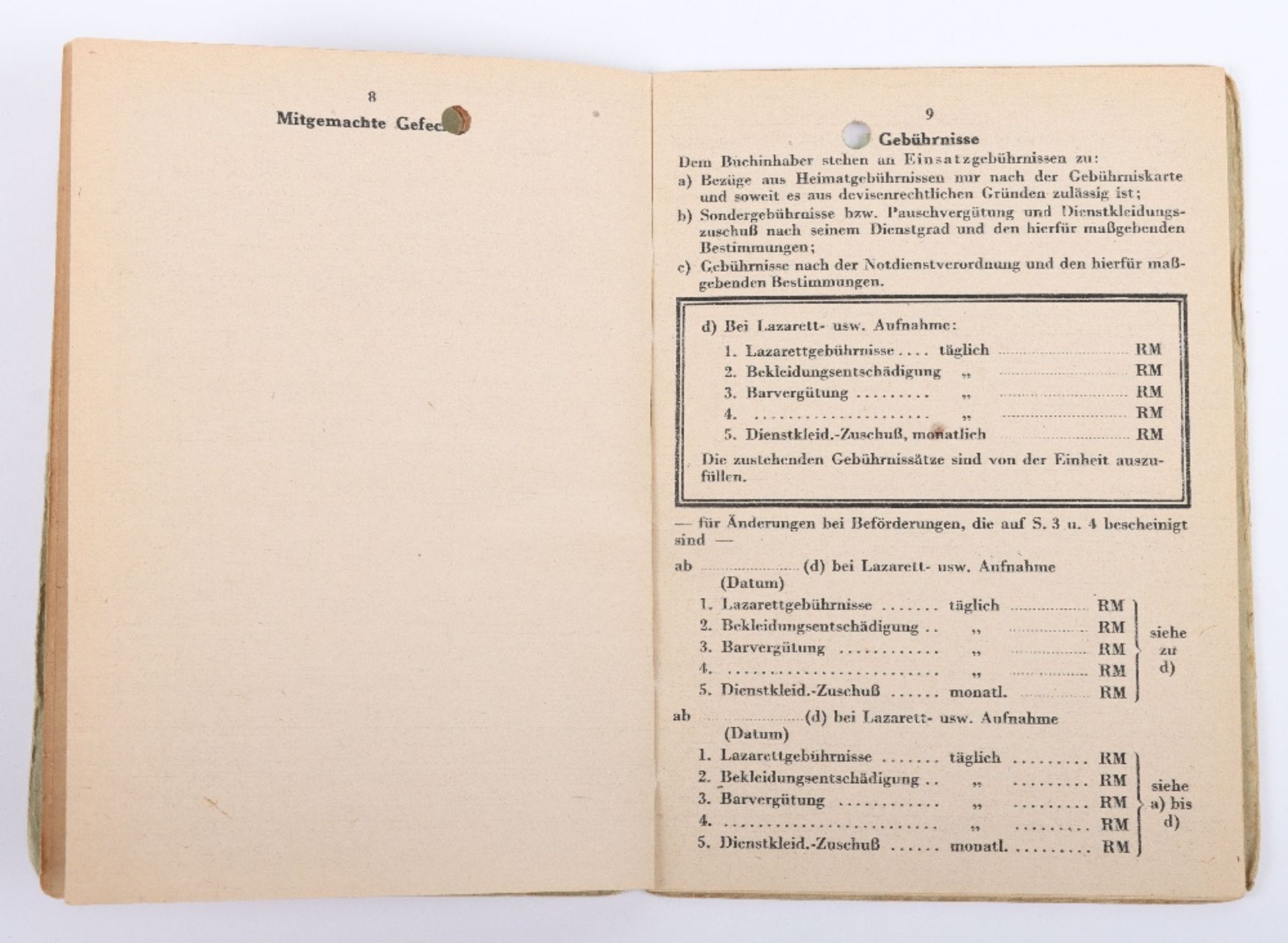 WW2 German Police Soldbuch / ID book to Thilo Linsel, late 1944 issue, Polizei Reserve Hamburg - Bild 8 aus 11
